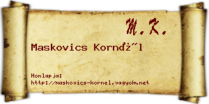 Maskovics Kornél névjegykártya